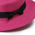 thumbnail image 4 of Fewfanhot Women Wide Brim Straw Boater Hat UPF Sun Protection Foldable Beach Fedora with Rhinestone Buckle Ribbon, 4 of 5
