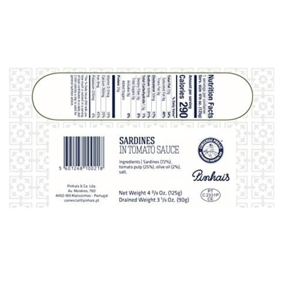 Pinhais Canned Sardines in Tomato Sauce, 4.4 oz