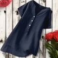 thumbnail image 3 of CHOK Blouse d'Été pour Femmes Col en V Manches Courtes Tunique Ample à Boutons Offres sur Dames, 3 of 7