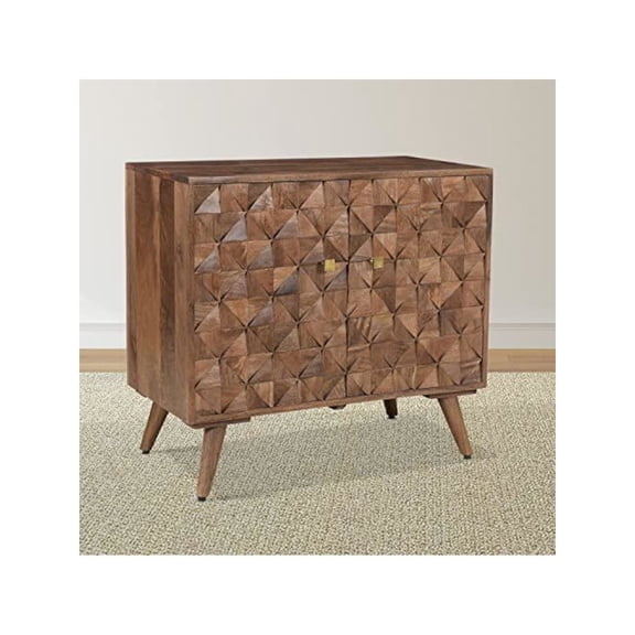 Steve Silver Veneto Solid Wood Accent Cabinet in Matte Walnut
