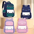 thumbnail image 2 of 1pc Simple Fashion Contrast Color Backpack, Lightweight Spine Protection Backpack For Primary School, Boys And Girls Children Backpack, Waterproof Breathable Backpack, 2 of 5