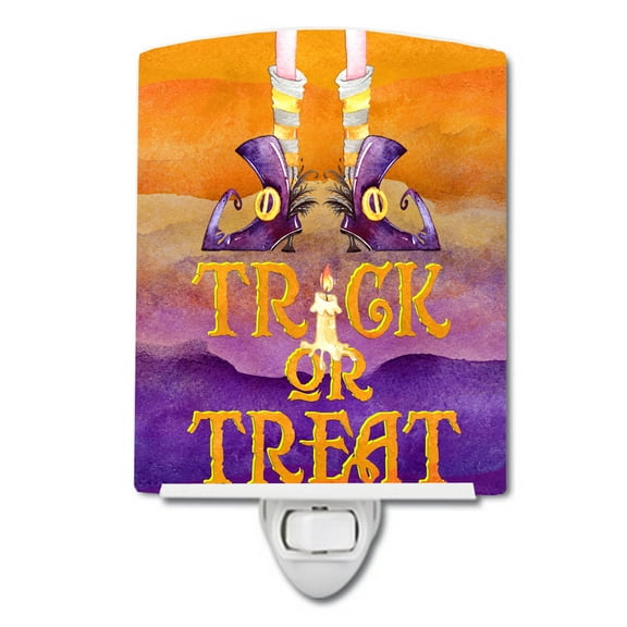Caroline's Treasures BB7460CNL Halloween Trick Witches Feet Ceramic Night Light, 6x4x3", multicolor