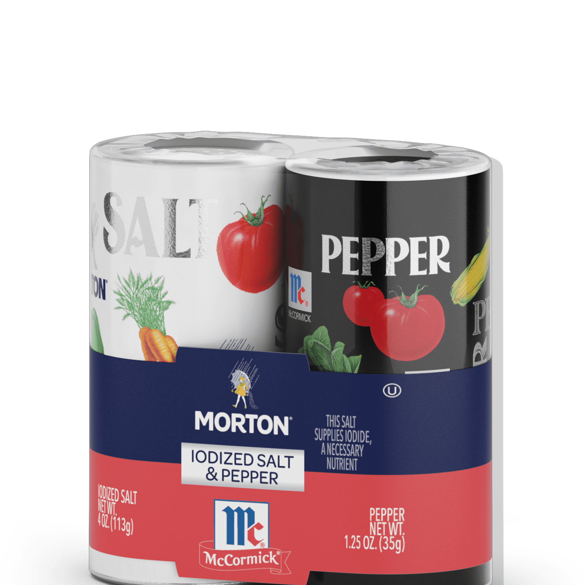 Morton Iodized Salt and Pepper Shakers, Disposable for BBQs, Parties