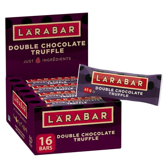 Larabar Double Chocolate Truffle, Gluten Free Vegan Fruit & Nut Energy Bars, 16 ct, 720 g