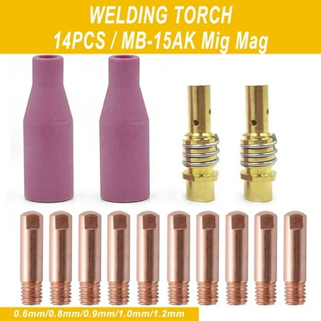 

Fule 14Pcs MB-15AK torch consumable contact 15AK MIG MAG torch gas ceramic nozzle