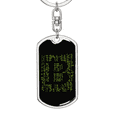 thumbnail image 5 of Matrix Bitcoin Crypto Stainless Steel or 18k Gold Premium Swivel Dog Tag Keychain, 5 of 16