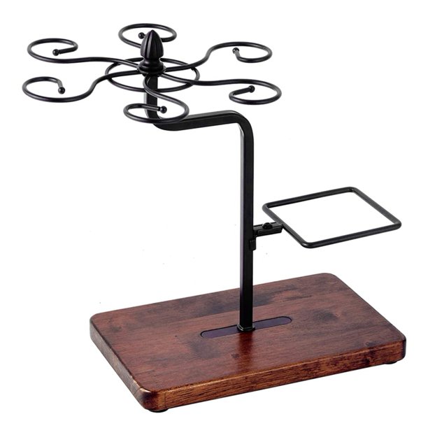 Hook Countertop Wine Glass Holder,Wooden Tabletop Stemware Rack