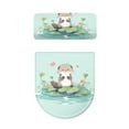 thumbnail image 5 of FORUDESIGNS Otter Lotus Leaf Pattern Toilet Lid Cover Set of 2, Comfortable Bathroom Toilet Protector, Machine Washable Seat Covers Fits Most Size Toilet Lids, Gifts for Family, 5 of 8