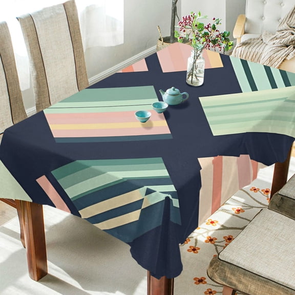 Yayeee Tablecloths 54" x 54" Rectangle Wrinkle Resistant Party Table Cover, Isometric Pink