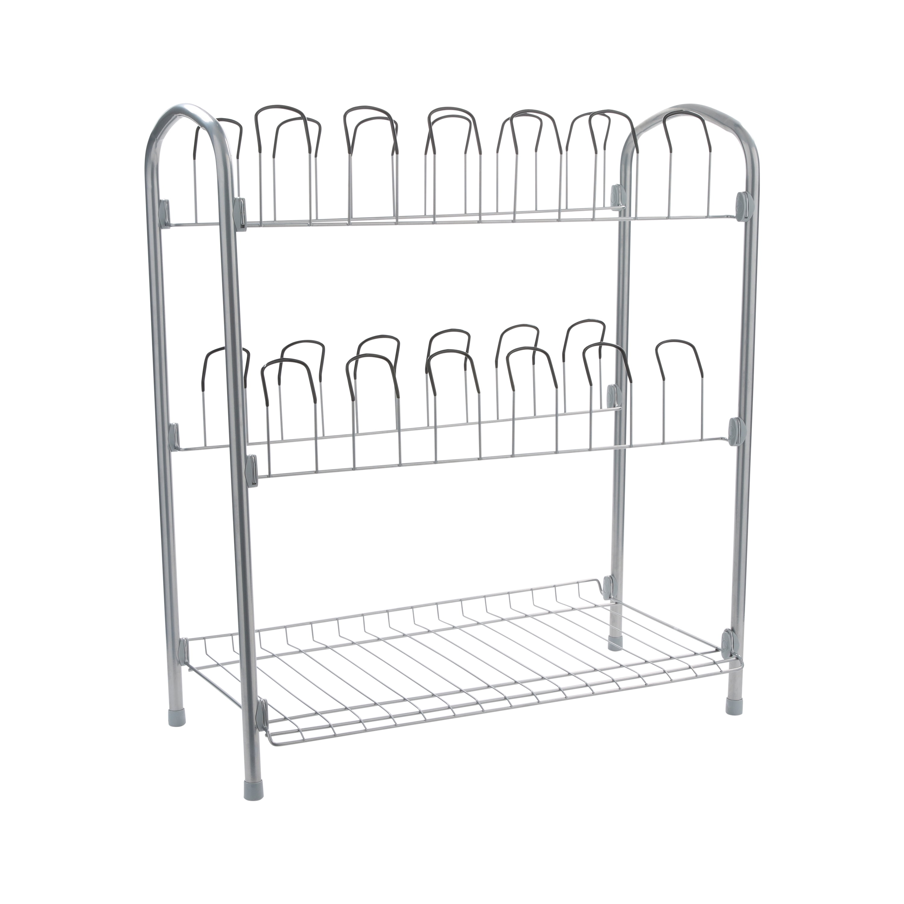 Organize It All 12 Pair Floor Shoe Rack with Shelf