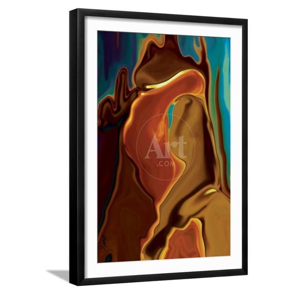 The Kiss, Abstract Figurative Framed Art Print Wall Art by Rabi Khan Sold by Art.Com