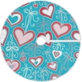 thumbnail image 1 of FMSHPON Valentine's Mother's Day Hearts Xmas Christmas Tree Skirt Stand Mat for Holiday Party Decoration Indoor Outdoor 48 inches, 1 of 6