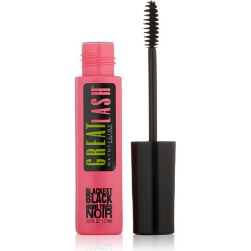 Maybelline Great Lash Washable Mascara, Blackest Black [100], 1 ea