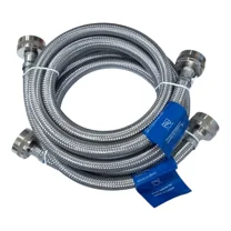 Stainless Steel Washing Machine 5' Set Inlet Fill Hoses with Washers