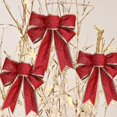 thumbnail image 5 of Adorno de lazo de cinta para árbol de Navidad, lazo grande rojo, dorado y plateado, colgante para árbol de Navidad, caja de regalo para fiesta en el hogar, decoración de corona, 5 of 5