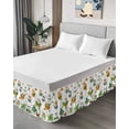 thumbnail image 4 of Cute Cartoon Wrap Around Bed Skirts for King Bed 16" Drop,Bed Skirt with Adjustable Elastic Belt Dust Ruffle Bed Valance for Bedroom Hotel Luxury Cat Butterfly Spring Floral Botanical Bed Frame Cover, 4 of 7