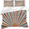 thumbnail image 1 of Juego de Funda Nórdica Amanecer Queen Size Boho Abstracto Mid Century Orange Comforter, 1 of 7