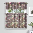 thumbnail image 2 of Pioneer Kitchen Curtains and Valance Set 36 Inch Tier Boho Autumn Floral 3 Pieces Set Dining Room Small Curtain Drapes Cafe Curtains Valance for Home Decor Rod Pocket, 2 of 6