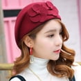 thumbnail image 2 of zttd 100% wool elegant women beret beanie warm pillbox hat tam cap a, 2 of 9