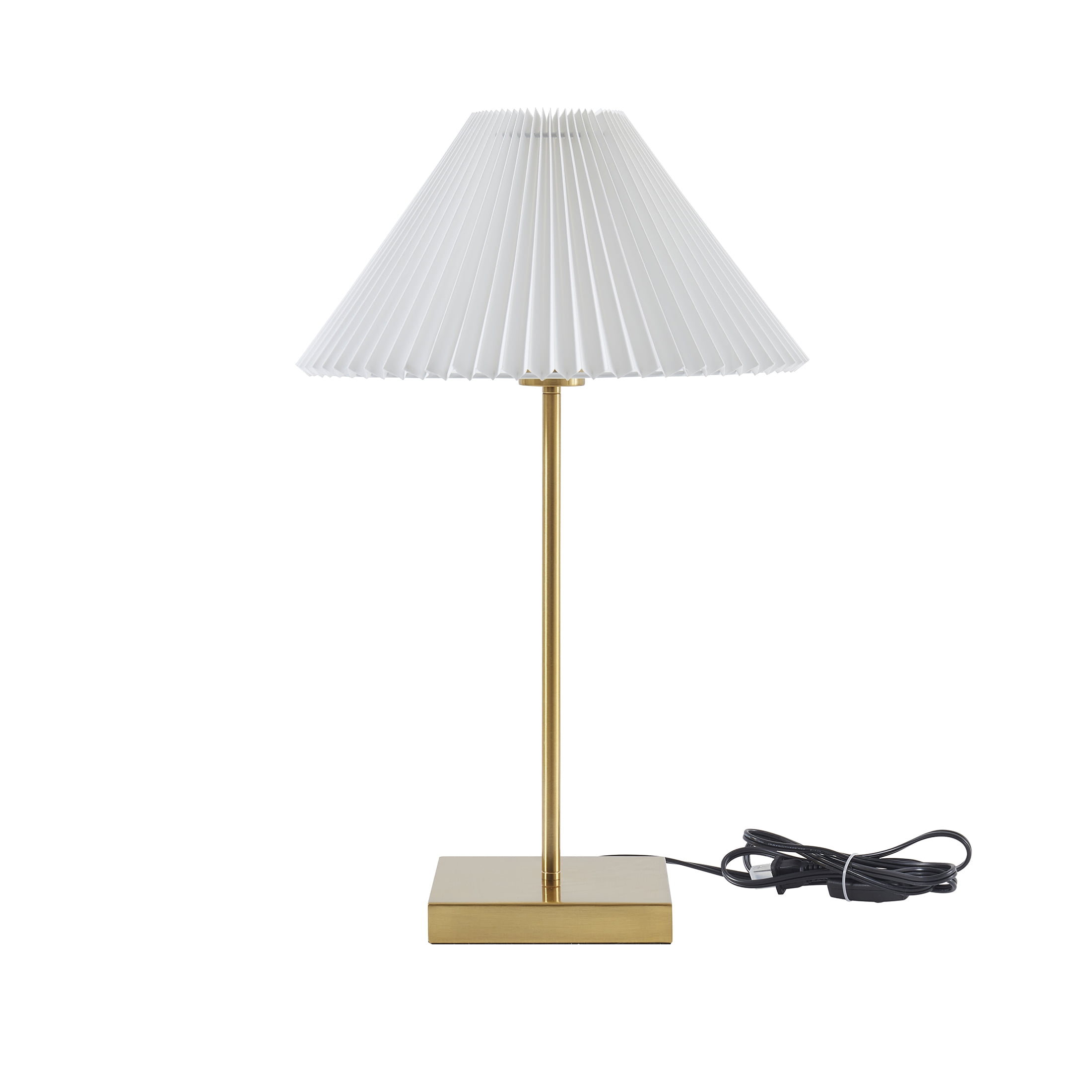 Better Homes & Gardens 21" Gold Brass Pleated Shade Table Lamp