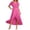 Hot Pink, variant on Summer Dresses for Women Short Sleeve Midi Wrap Dresses Casual Formal Dress Fashion Flowy Split Loose Beach Boho Dress Hot Pink, Size XXL