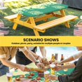 thumbnail image 6 of Happy Easter Rabbits Table Cloths for 6 Foot Rectangle Tables, Spring Daisy Green Silhouette Yellow Patio Waterproof Elastic Fitted Tablecloths, Washable Rectangular Table Cover for Camping, 6 of 8