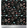 thumbnail image 1 of Soimoi Rayon Crepe Fabric Celebration Flag,Rabbit & Egg Easter Print Fabric by The Yard 46 Inch Wide, 1 of 3