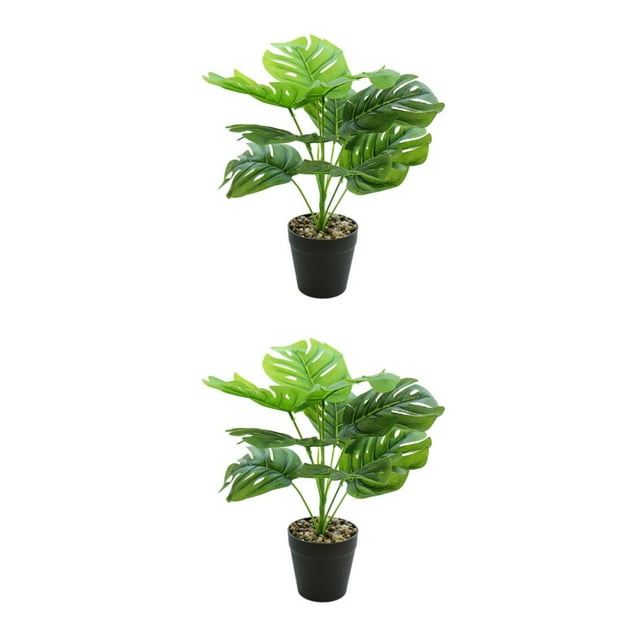 Destyer 1/2/3/5 Turtle Potted Fake Plants Low Maintenance Artificial Tropical Leaves For HomeOffice Realistic JH5477 2PCS