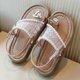 thumbnail image 5 of Sandalias de Vestido de Niña Pequeña Glitter Brillante Y Estrella Cómodas Correas Ajustables de Apertura Seguras Sandalias Planas No Solas con Correas de Tobillo, 5 of 6