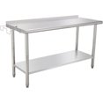thumbnail image 1 of 60x24 In Heavy Duty Stainless Steel Work Table with Backsplash Adjustable Undershelf and Hook Commercial Prep Table for Kitchen Garage Restaurant, 1 of 7