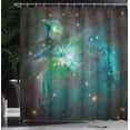 thumbnail image 4 of Ambesonne Space Shower Curtain, Nebula Star Dust Cloud, 69"Wx75"L, Teal Green, 4 of 5