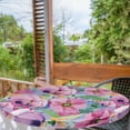 thumbnail image 2 of Ambesonne Floral Fitted Round Tablecloth, Poppies Rustic Watercolor, 36"- 40" Diameter, Pastel Pink and Persian Blue, 2 of 5