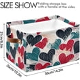 thumbnail image 3 of Coolnut Colorful Heart Foldable Storage Basket for Shelves, Collapsible Sturdy Storage Bin with Handles, Canvas Storage Cube for Organizing Closet 2PC Home Decor, 3 of 7