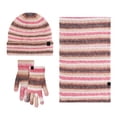 thumbnail image 1 of Aocisk Cozy Women's Winter Lined Set Cold Weather Striped Gradient Design Accessories Red One Size, 1 of 2