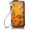 Yellow+brown, variant on Women's Multi-Colored Leather Wallet Stylish Cell Phone Purse Zip Around Wristlet Clutch RFID Blocking Card Holder, Blue+brown, One Size