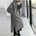 thumbnail image 4 of Guieoi Dress for Women under $10.00 Plus Size Fashion Women Solid Loose Hooded Comfy Long Sleeve Dress Gray Black*Friday/Cyber*Monday, 4 of 6