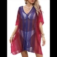 thumbnail image 2 of Vestido Corto de Crochet para Mujer, Elegante Vestido y de Verano, Informal y Calado. Azul Profundo Talla Única, 2 of 10