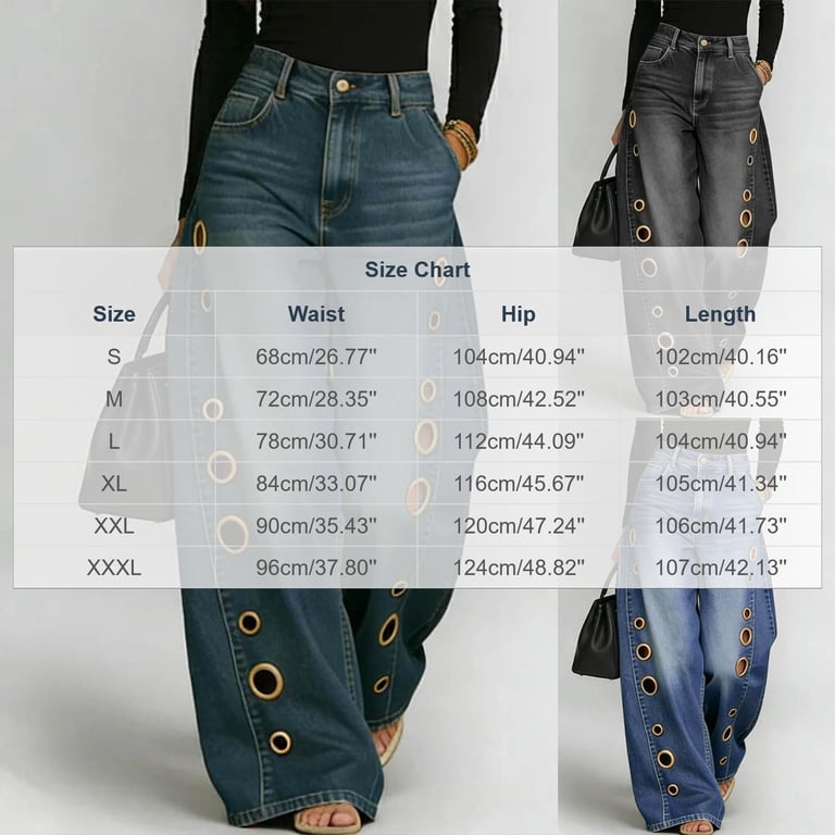 Karymi Biker Shorts Women High Waist Wide Leg Jeans, Loose Fit