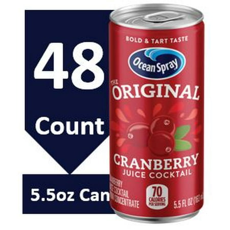Ocean Spray Juice Cocktail, Cranberry, 5.5 Fl Oz, 48