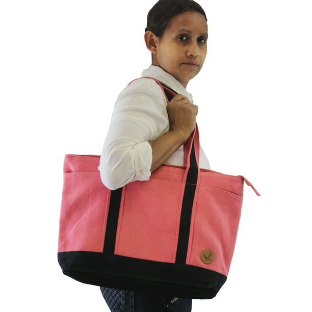 Download Maks - Women Jute Leisure Shoulder Tote Bag Twill-Cotton ...