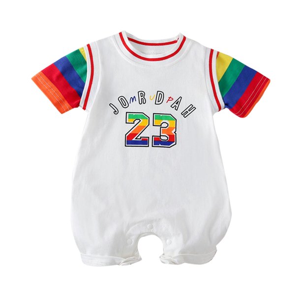 Gibobby Pañalero de algodón Body de manga corta para bebé recién nacido, ropa de bebé para niños y niñas, mono de arcoíris para niños, verano, superbonito(Blanco, 0-3 Meses )