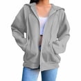 thumbnail image 4 of LIIPEE Womens Zip Up Hoodie Long Sleeve Solid Color Hooded Sweatshirt With Pockets Ladies Comfortable Breathable Everyday Sweatshirts,S, 4 of 6