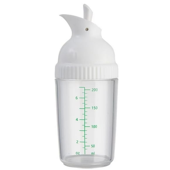 Salad Dressing Shaker, Container Salad Dressing Dispenser with Pour Spout 200ml(White)