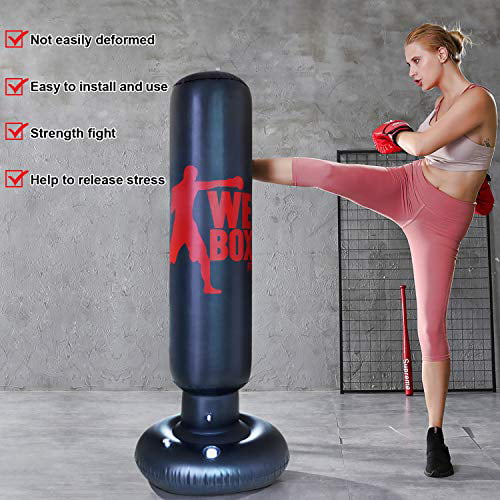 Details about   Black Punch Bag Durable Boxing Ball Adults for Home Fighting MMA Muay Thai Gym 
