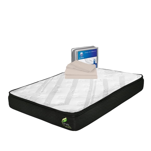 Colchón Queen Size Restonic Enzo + Juego de Sábanas