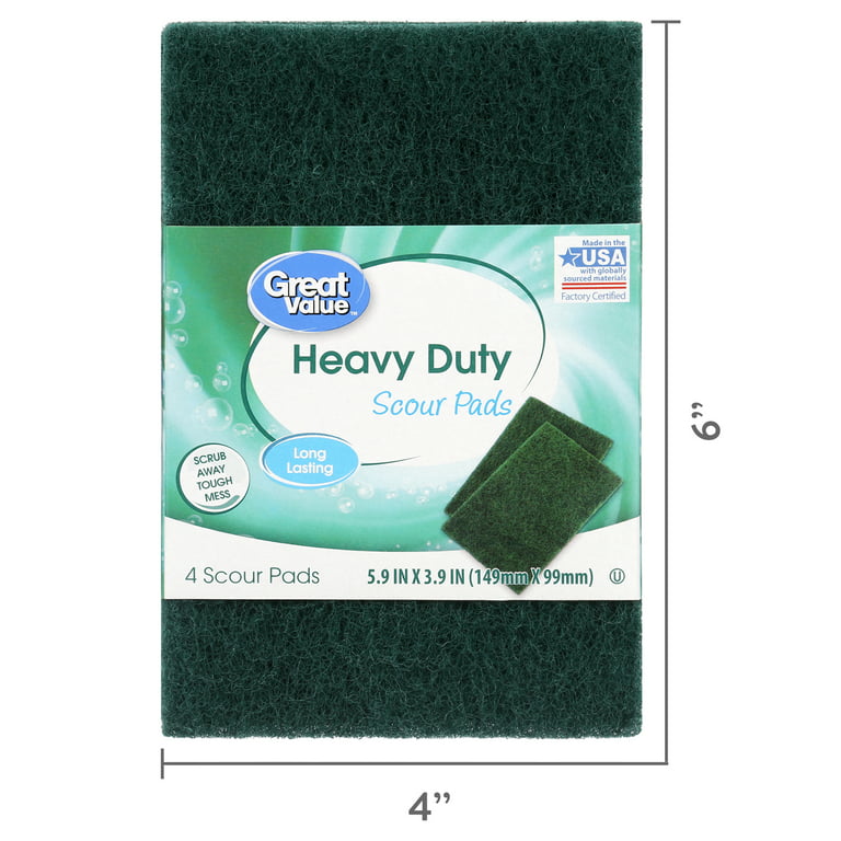 Great Value Heavy Duty Scrub Sponges, 4 Count