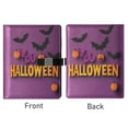 thumbnail image 2 of 9.2x6.7 inch Leather Notebook 100 Sheets, Multi-Pocket Design & Pen Loop Halloween Elements Pumpkins and Bats Refillable Journal Organizer, 2 of 6