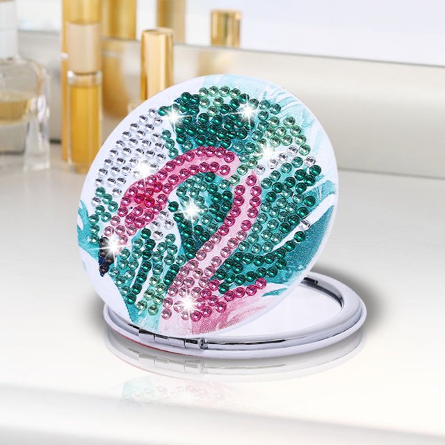 Cuadros Decorativos DIY Crystal Diamond Mirror Paint por Number Kits Flamingo for Girl (074) Wdftyju embutido en tela
