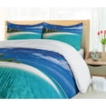 thumbnail image 5 of Fiji Duvet Cover Sets, Clear Still Waters Surrounding a Island, Bedding Set with 2 Duvet Covers & 4 Pillowcases, 2 Pack Cal King Size, Azure Blue Aqua, by Ambesonne, 5 of 7