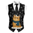 thumbnail image 5 of Yuyamidu Cat Suit Vests for Men Size XL Christmas Casual Formal Dress Vest Snowflake Business Slim Fit Waistcoat Vest with 3 Real Pockets for Suits Tuxedo, 5 of 7
